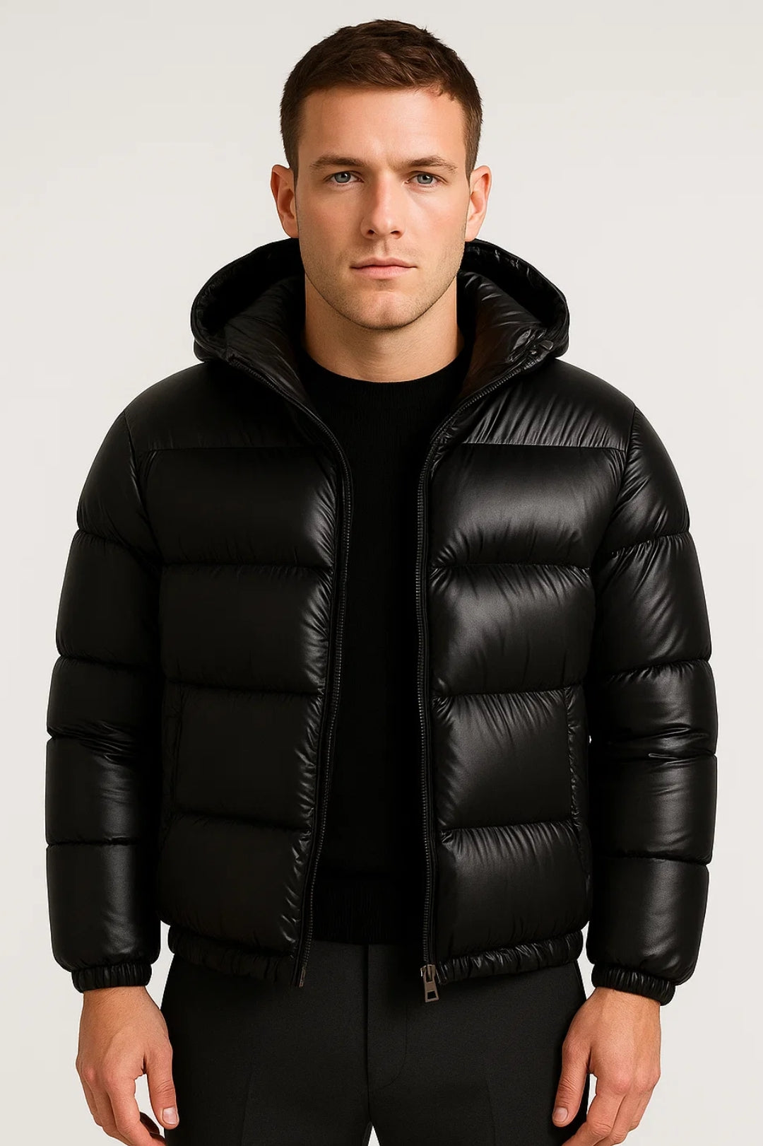 Pufferjas Heren | Glanzend | Met Capuchon | Winter | Comfortabele pasvorm | Ideaal voor koude dagen