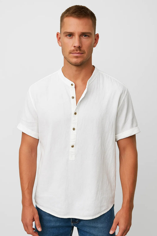 Shirt Heren | Korte Mouwen | Met Knoopsluiting | All-Season | Comfortabele pasvorm | Geschikt voor dagelijks gebruik