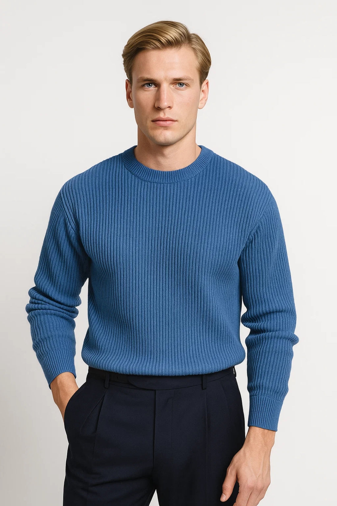 Trui Heren | Ribstructuur | Ronde Hals | Winter | Comfortabele pasvorm | Ideaal voor koude dagen