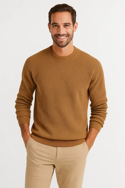 Trui Heren | Structuurgebreid | Ronde Hals | Winter | Comfortabele pasvorm | Ideaal voor koude dagen