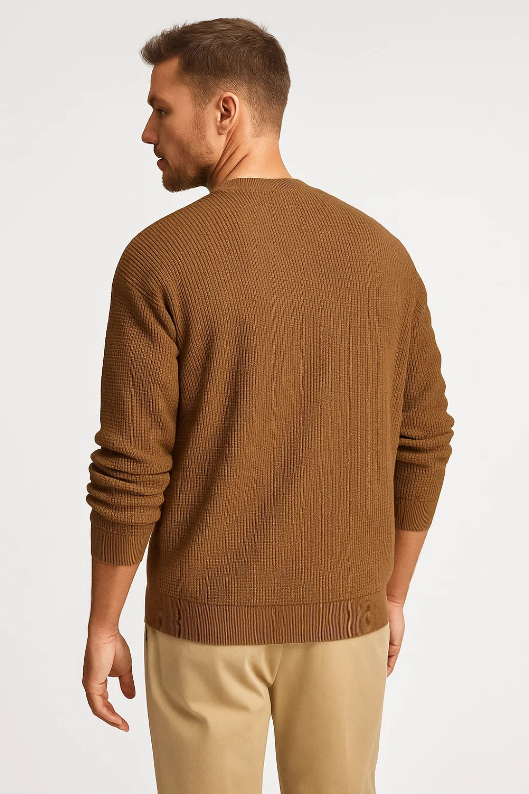 Trui Heren | Structuurgebreid | Ronde Hals | Winter | Comfortabele pasvorm | Ideaal voor koude dagen