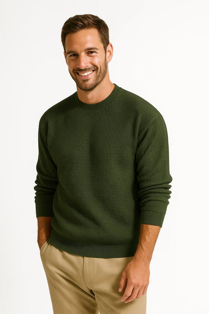 Trui Heren | Structuurgebreid | Ronde Hals | Winter | Comfortabele pasvorm | Ideaal voor koude dagen