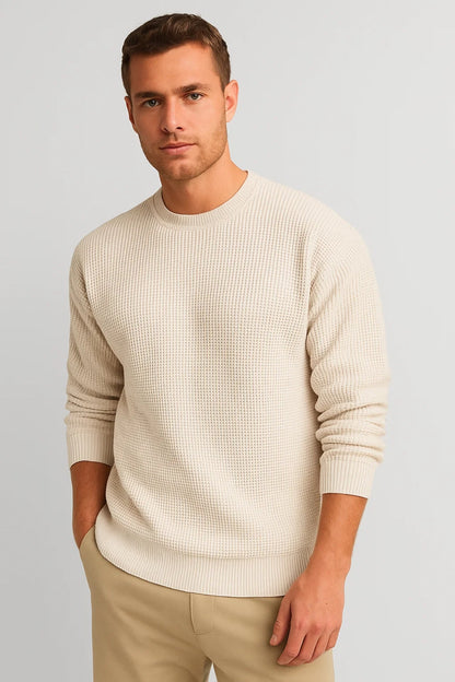Trui Heren | Structuurgebreid | Ronde Hals | Winter | Comfortabele pasvorm | Ideaal voor koude dagen