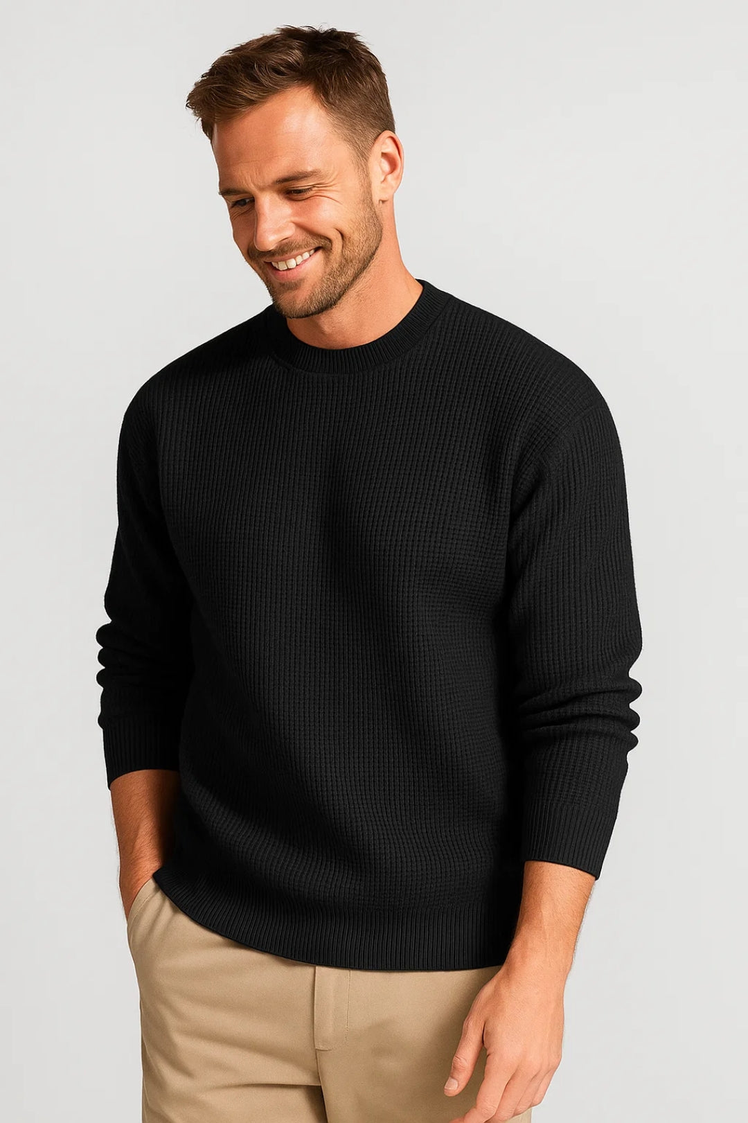 Trui Heren | Structuurgebreid | Ronde Hals | Winter | Comfortabele pasvorm | Ideaal voor koude dagen