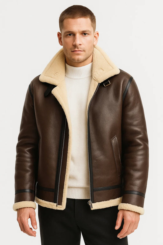 Winterjas Heren | Aviatorstijl | Gevoerd | Winter | Comfortabele pasvorm | Ideaal voor koude dagen