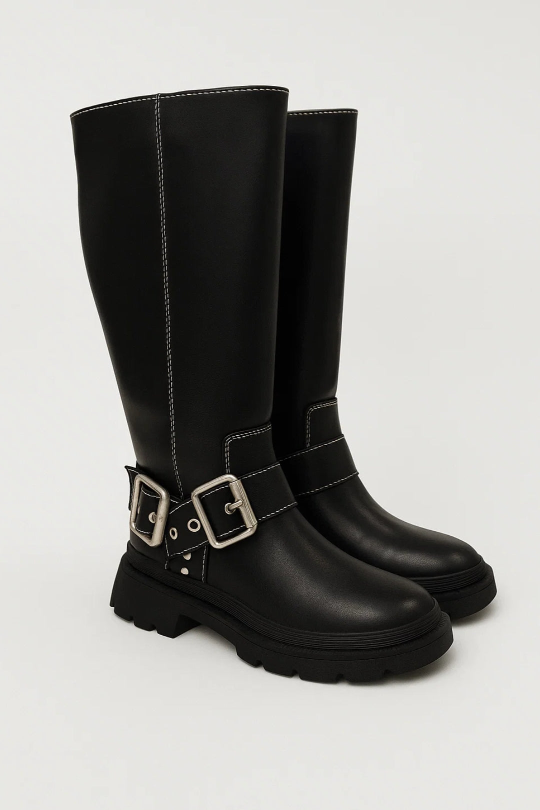 Hoge Dameslaars | Stevige Zool met Gespdetail | Robuuste Herfststijl