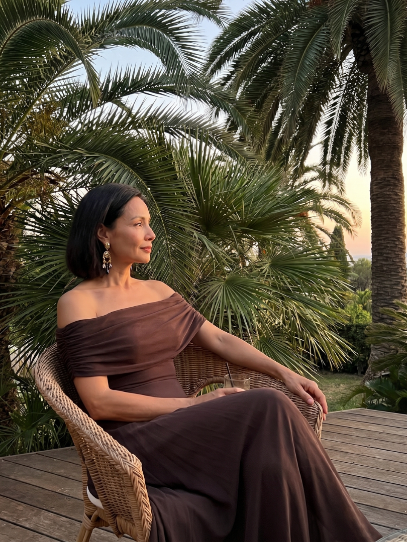 Iris - Avondjurk dames maxi elegant en getailleerd met off shoulder hals