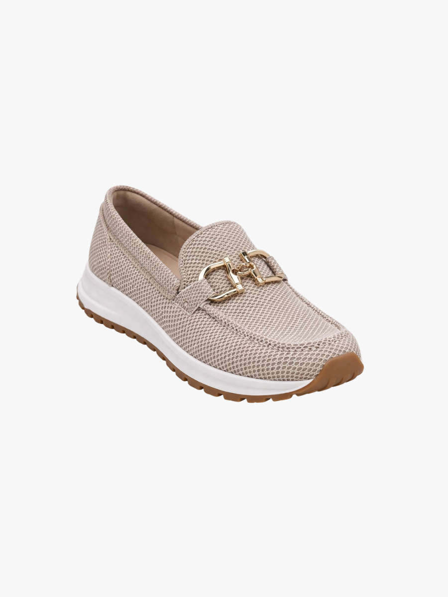 Iris - Chique Comfort Instappers Dames met Gouden Gespdetail en Lichte Plateauzool