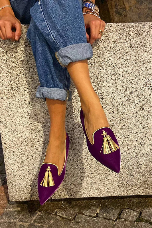 Iris - Feestelijke Comfort Loafers Dames met Kwastjesdetail en Spitse Neus