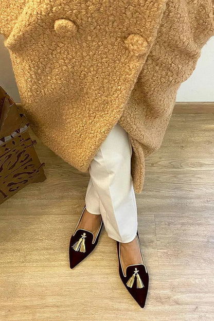 Iris - Feestelijke Comfort Loafers Dames met Kwastjesdetail en Spitse Neus