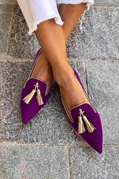 Iris - Feestelijke Comfort Loafers Dames met Kwastjesdetail en Spitse Neus