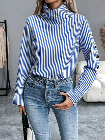 Isa - Dames Trui Longsleeve Stijlvol voor de Herfst met Opstaande Kraag