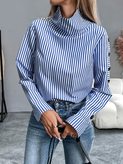 Isa - Dames Trui Longsleeve Stijlvol voor de Herfst met Opstaande Kraag