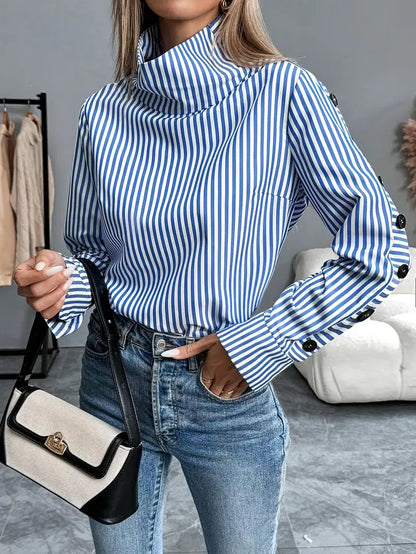 Isa - Dames Trui Longsleeve Stijlvol voor de Herfst met Opstaande Kraag