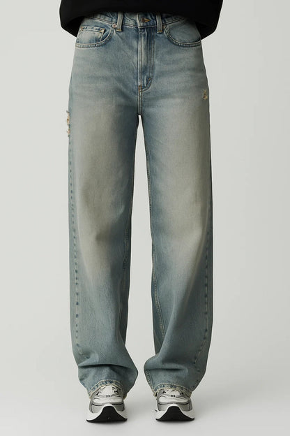 Jeans met Rechte Pijp | Vintage Wassing | Relaxte Pasvorm