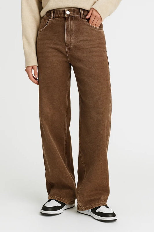 Jeans met Wijde Pijpen | Hoge Taille en Relaxte Fit Casual Comfort