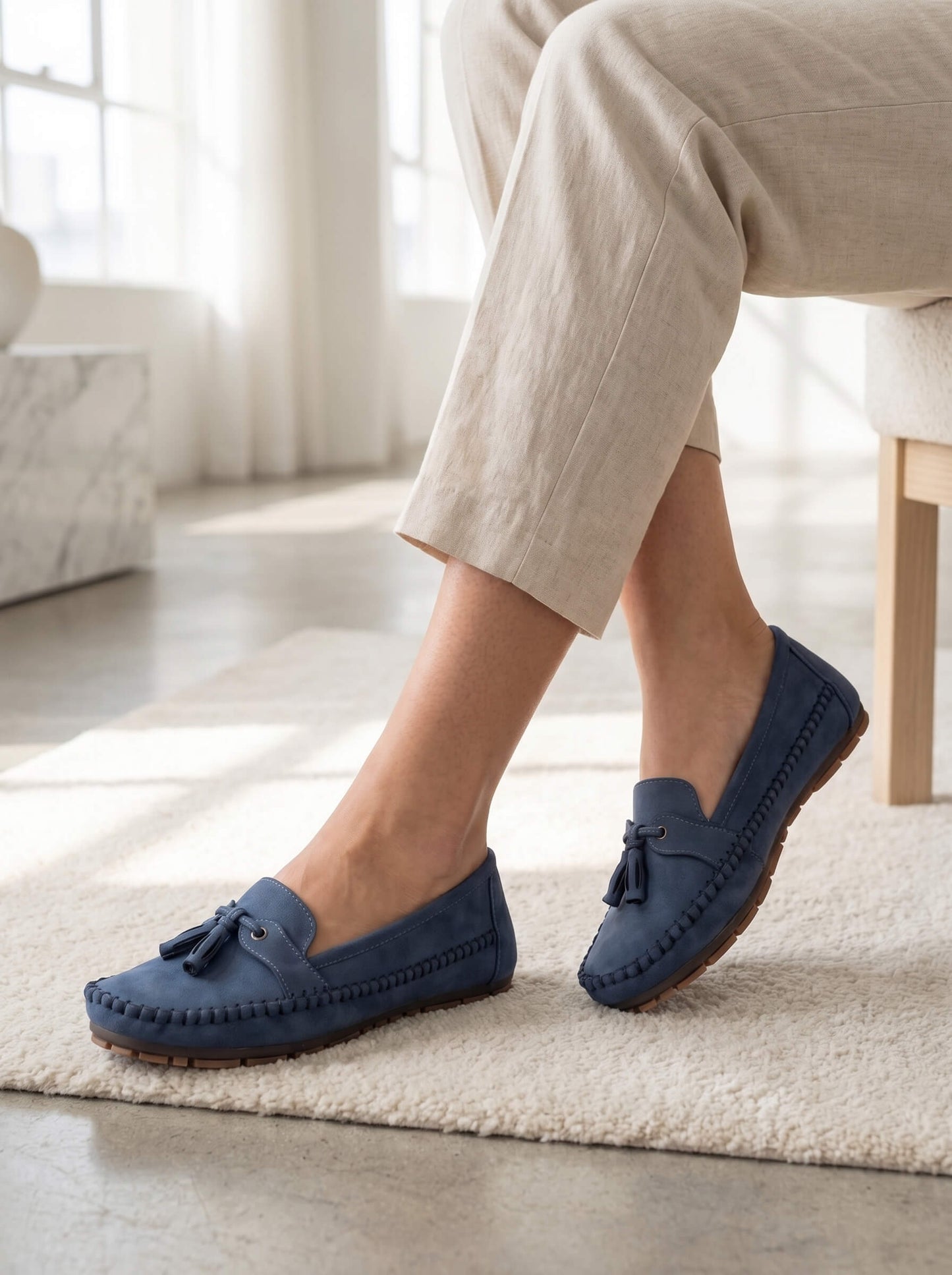 Julia - Boho Comfort Loafers Dames met Kwastjes en Flexibele Zool