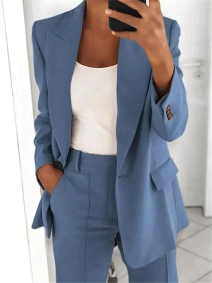 Julia - Broekpak dames wijd en lang met hoge taille en smart casual