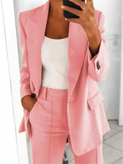 Julia - Broekpak dames wijd en lang met hoge taille en smart casual