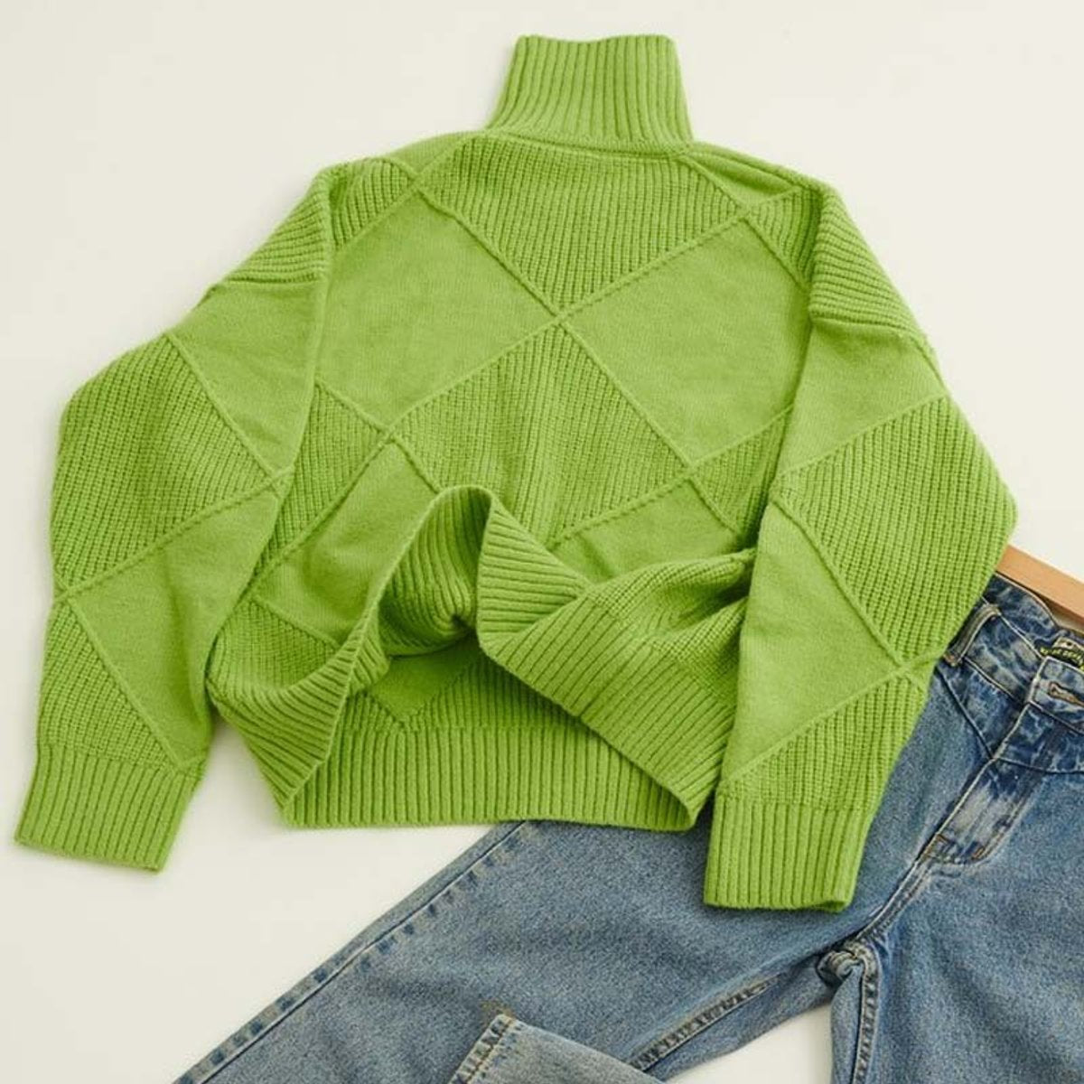 Julia - Coltrui dames oversized en warm grofgebreid met lange mouw
