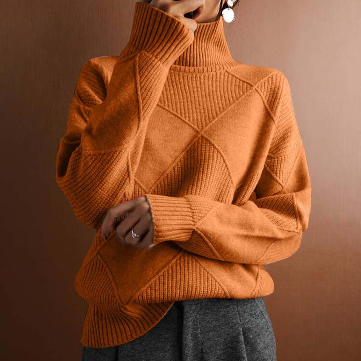Julia - Coltrui dames oversized en warm grofgebreid met lange mouw