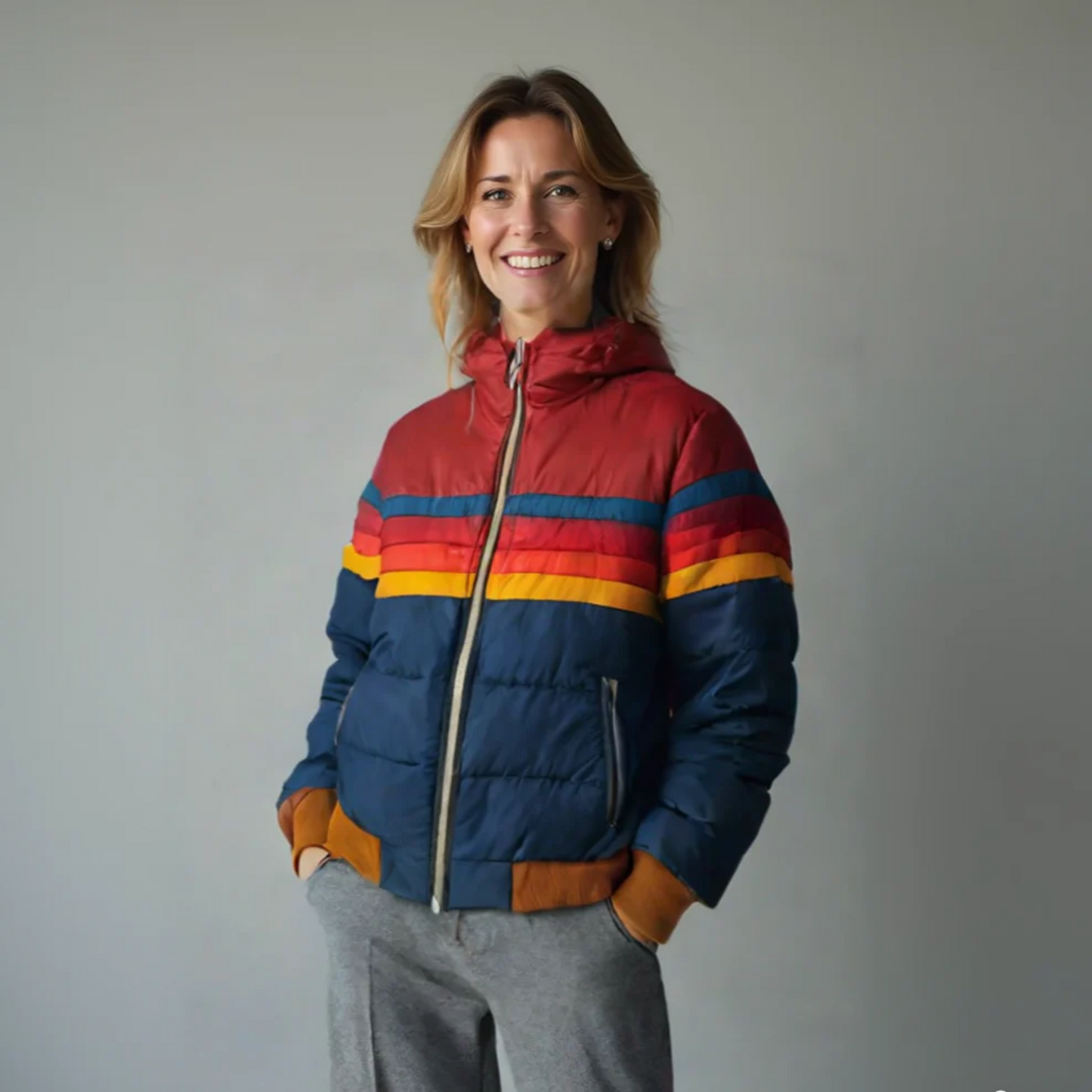 Julia - Dames Puffer Jas met Ritssluiting voor de Herfst en Capuchon