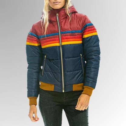 Julia - Dames Puffer Jas met Ritssluiting voor de Herfst en Capuchon