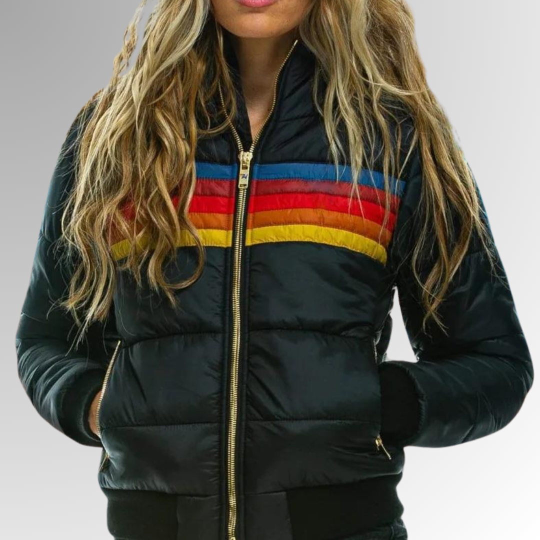 Julia - Dames Puffer Jas met Ritssluiting voor de Herfst en Capuchon