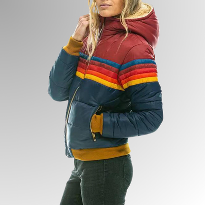 Julia - Dames Puffer Jas met Ritssluiting voor de Herfst en Capuchon