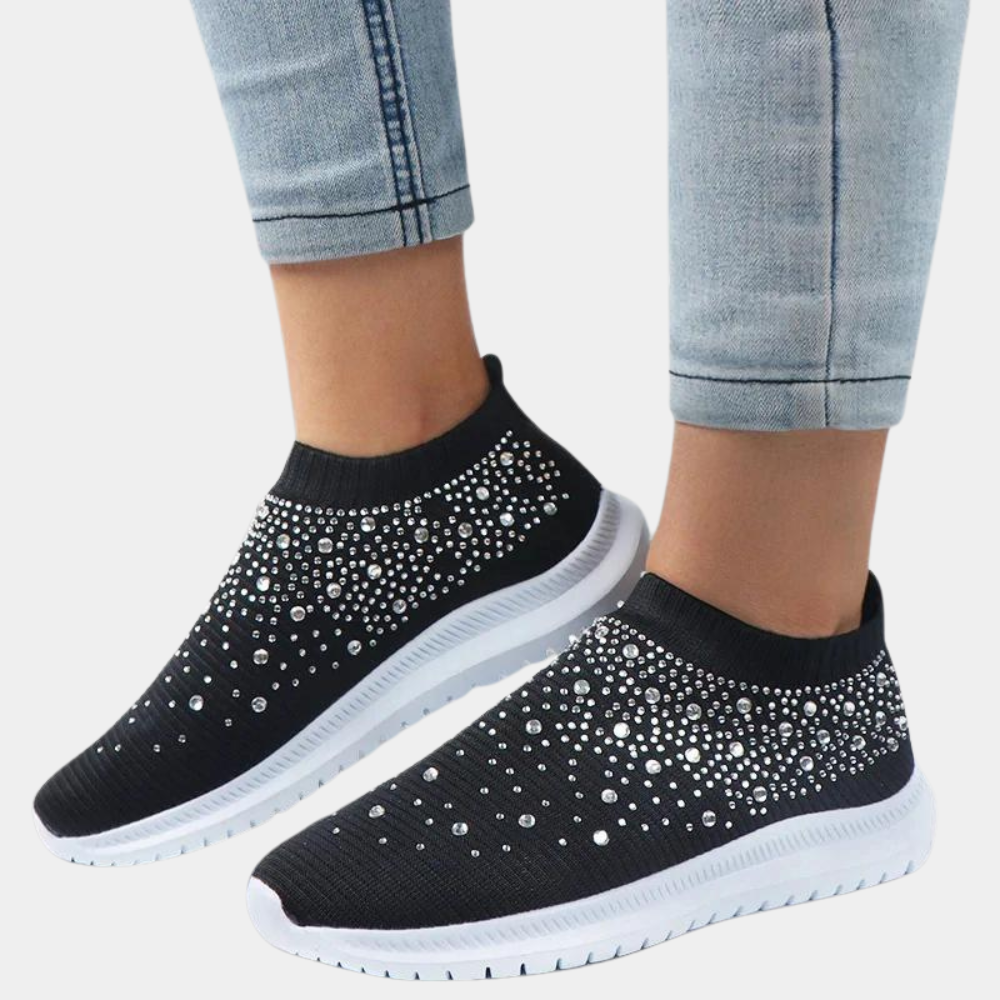 Julia - Luxe Orthopedische Sneakers Dames met Glinsterdetail en Instapmodel