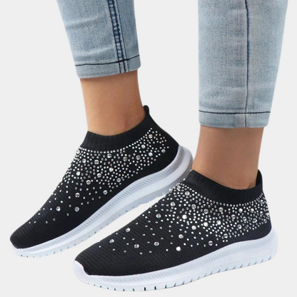 Julia - Luxe Orthopedische Sneakers Dames met Glinsterdetail en Instapmodel