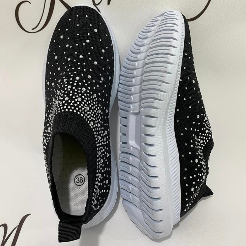 Julia - Luxe Orthopedische Sneakers Dames met Glinsterdetail en Instapmodel