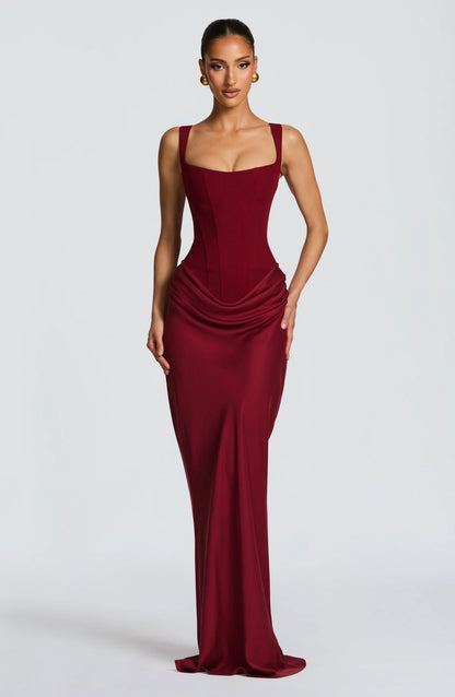 Julia - Romantische Bruiloft Gastenjurk Dames met Corsage en Mermaid Zoom