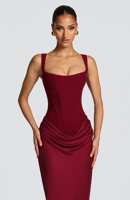 Julia - Romantische Bruiloft Gastenjurk Dames met Corsage en Mermaid Zoom