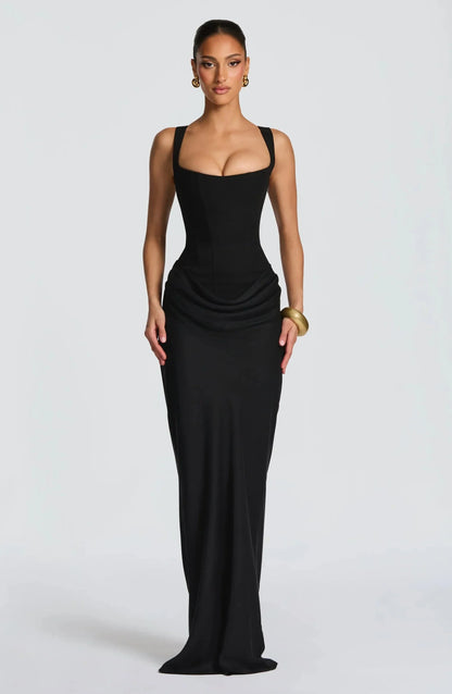 Julia - Romantische Bruiloft Gastenjurk Dames met Corsage en Mermaid Zoom