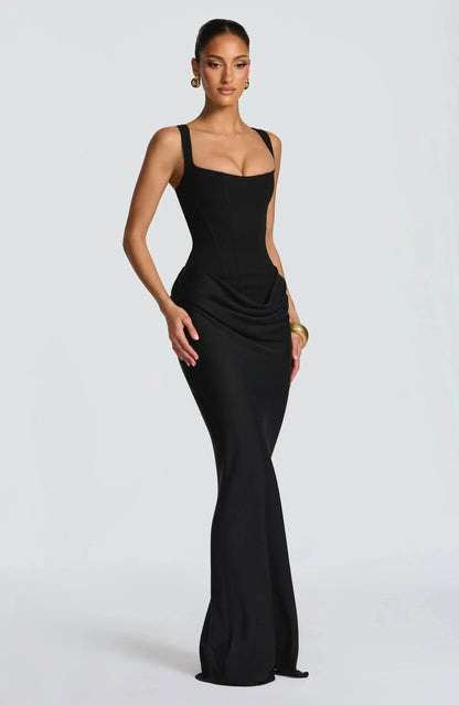Julia - Romantische Bruiloft Gastenjurk Dames met Corsage en Mermaid Zoom