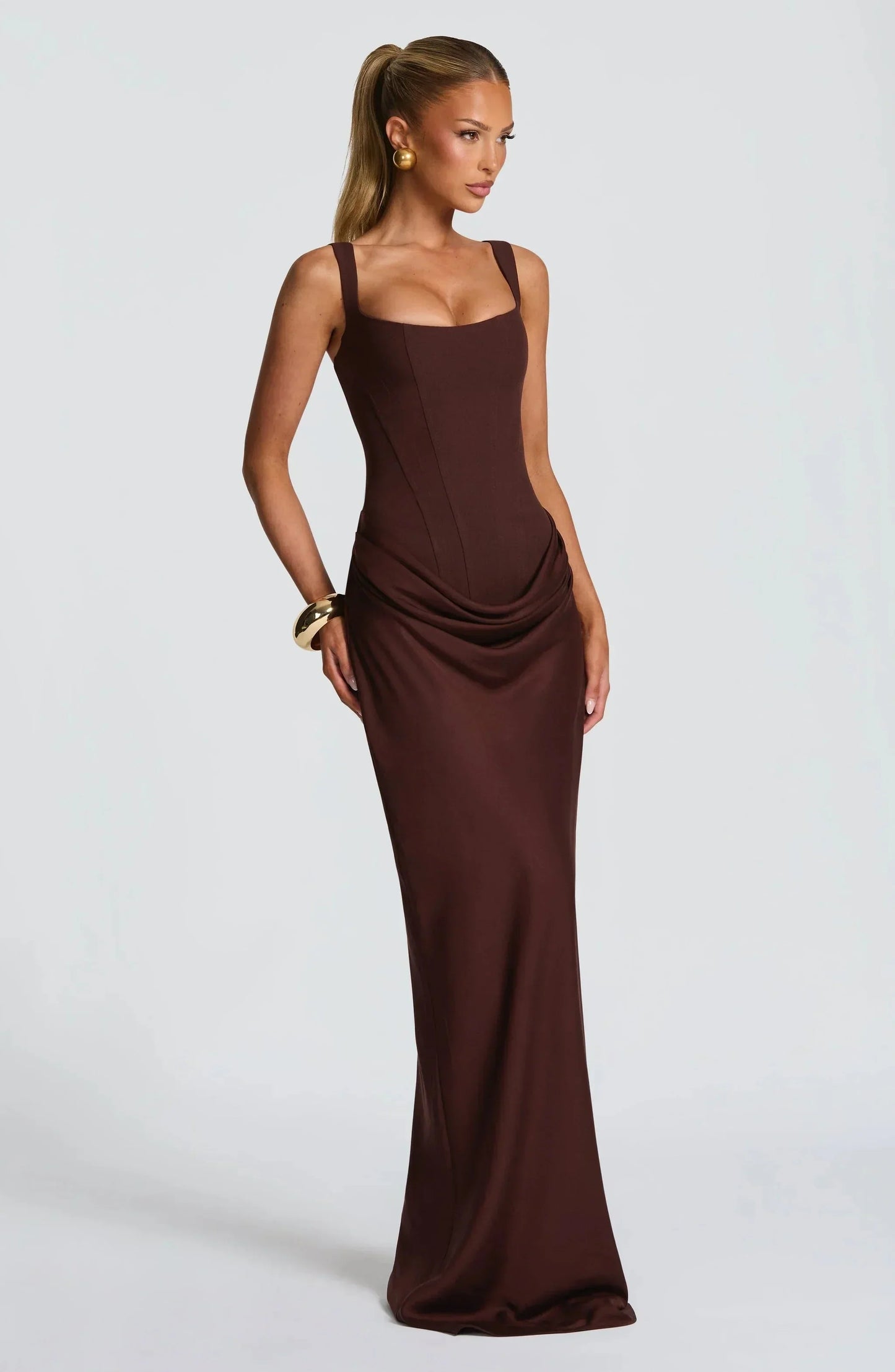 Julia - Romantische Bruiloft Gastenjurk Dames met Corsage en Mermaid Zoom
