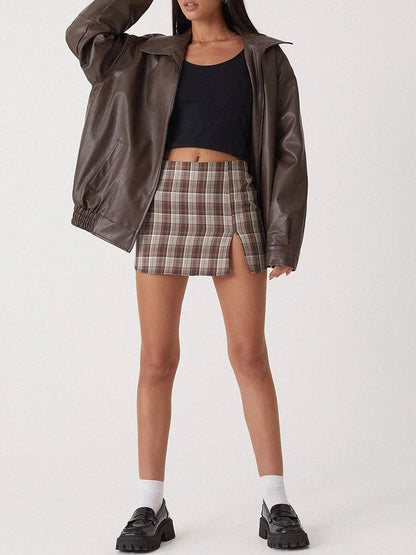 Julia - Dames Leren Stijl Jas Oversized met Ritssluiting