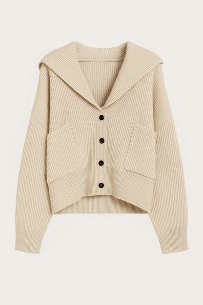 Kort Gebreid Vest | Diepe V-Hals met Kraag | Moderne Comfy Look