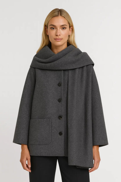 Jas Dames | Kort Model | Asymmetrische Sjaalkraag | Herfst | Comfortabele pasvorm | Geschikt voor dagelijks gebruik