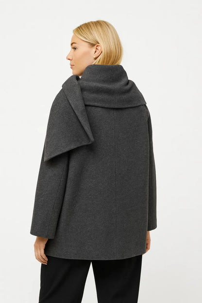 Jas Dames | Kort Model | Asymmetrische Sjaalkraag | Herfst | Comfortabele pasvorm | Geschikt voor dagelijks gebruik