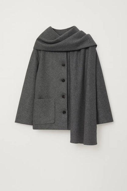 Jas Dames | Kort Model | Asymmetrische Sjaalkraag | Herfst | Comfortabele pasvorm | Geschikt voor dagelijks gebruik