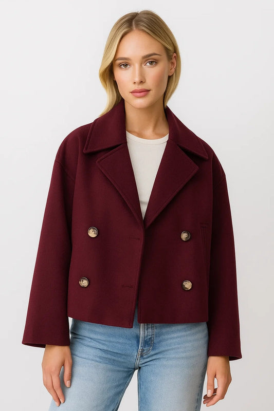 Korte Damesjas | Double-Breasted Design | Stijlvolle Winterbasic