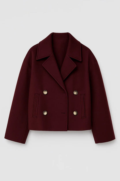 Korte Damesjas | Double-Breasted Design | Stijlvolle Winterbasic