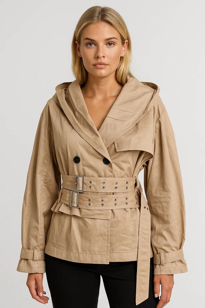 Jas Dames | Kort Model | Double-Breasted | All-Season | Comfortabele pasvorm | Geschikt voor dagelijks gebruik