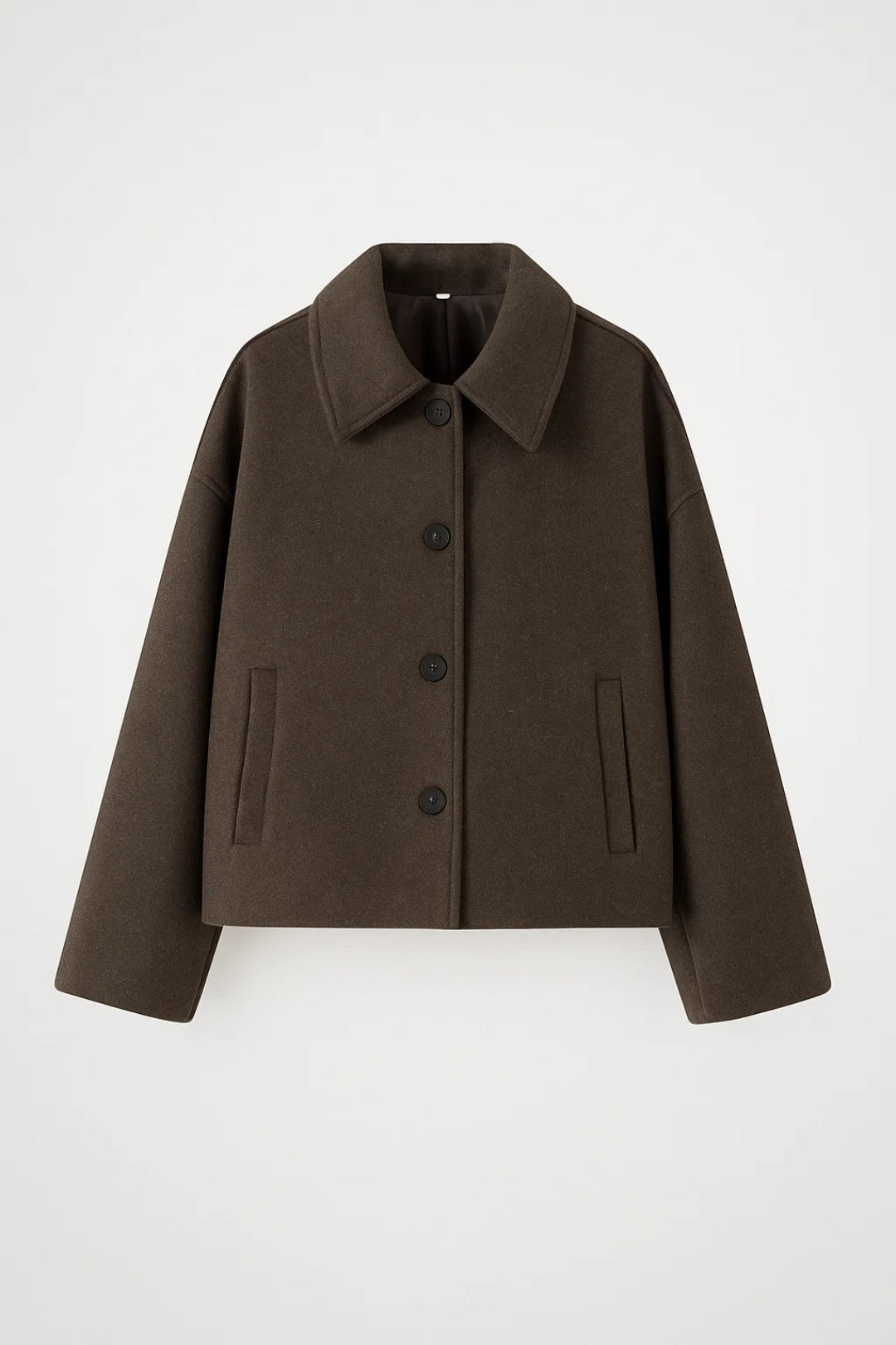 Korte Damesjas | Minimalistisch Design met Grote Kraag | Warm en Tijdloos