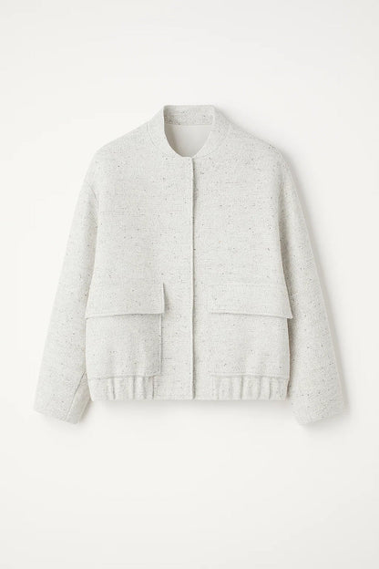 Korte Damesjas | Minimalistisch Design met Opgestikte Zakken | Lichtgewicht en Ademend