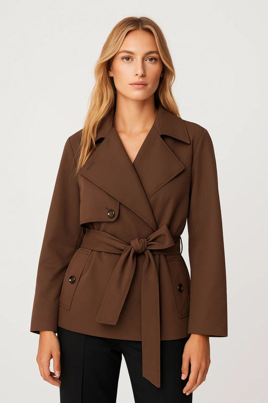 Korte Damesjas | Overslagmodel met Ceintuur | Tijdloze Herfststijl