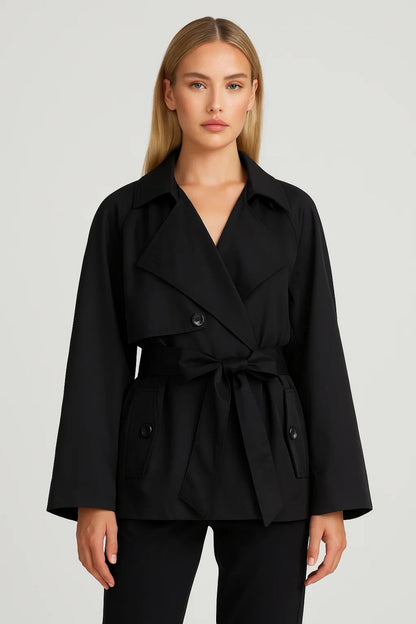 Korte Damesjas | Overslagmodel met Ceintuur | Tijdloze Herfststijl