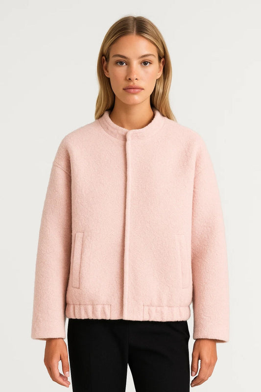 Korte Jas | Minimalistisch Design met Opstaande Kraag Elegant en Tijdloos